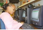 Student in computer lab
